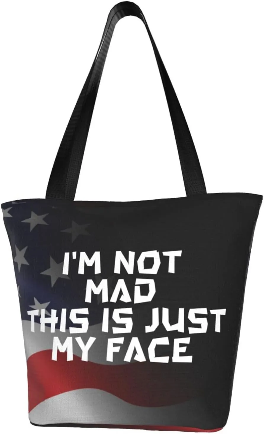 I'M Not Mad This Is Just My Face Fashion Shoulder Bag Large Capacity For Man Or Woman
