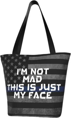 I'M Not Mad This Is Just My Face Fashion Shoulder Bag Large Capacity For Man Or Woman