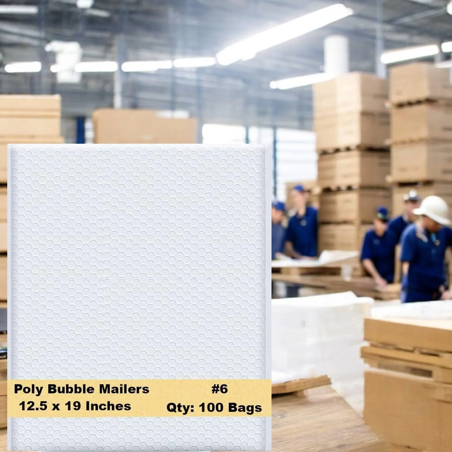 iMBAPrice 12.5x19 Inches White Color Polybubble Bag, 100-Pack Large Size #6 Self Seal Poly Bubble Mailers Padded Packing Envelopes (Total 100 Bags)