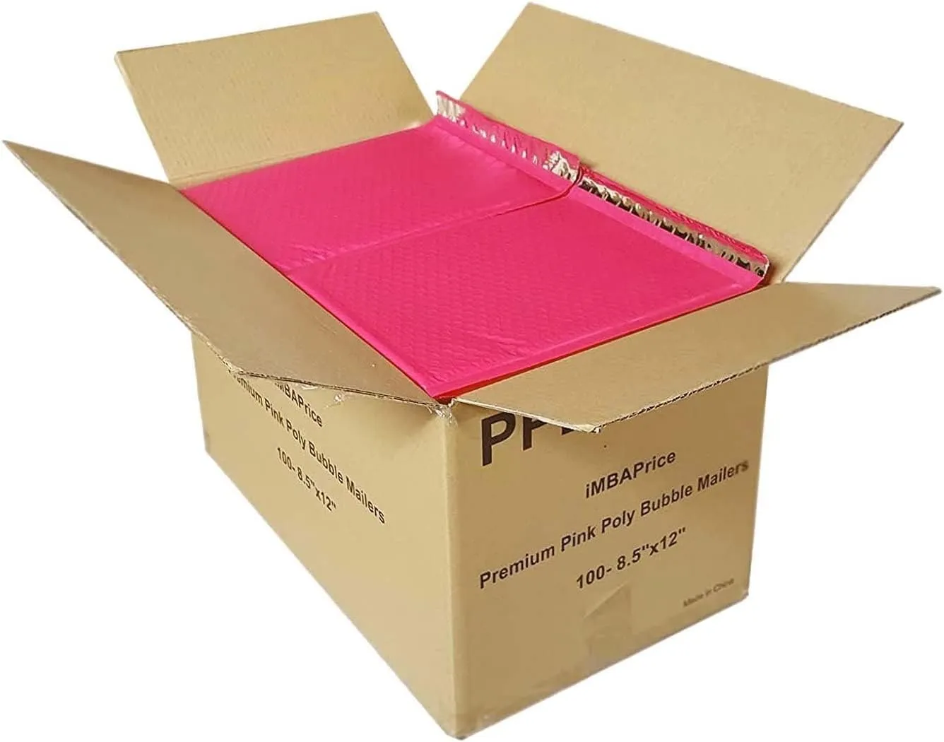 iMBAPrice 8.5x12 Inches Hot Pink Color Polybubble Bag, 100-Pack Medium Size #2 Self Seal Poly Bubble Mailers Padded Packing Envelopes (Total 100 Bags)