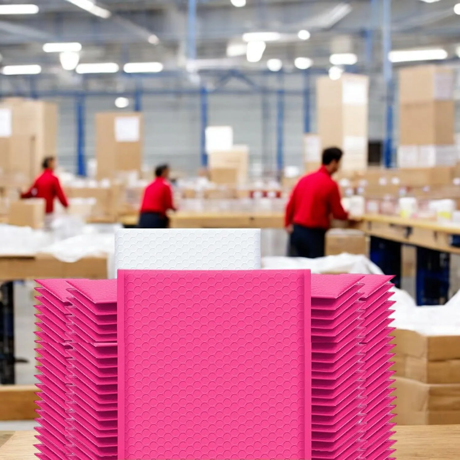 iMBAPrice 8.5x12 Inches Hot Pink Color Polybubble Bag, 100-Pack Medium Size #2 Self Seal Poly Bubble Mailers Padded Packing Envelopes (Total 100 Bags)
