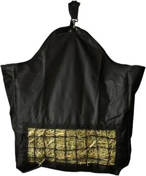 Intrepid International Slow Feed Hay Bag - Black, Adjustable Hay Bags for Horses, Top Load, Holds 1/2 Small Bale, Hay Feeder for Horses with Waste Prevention, Small Front for Slower Eating