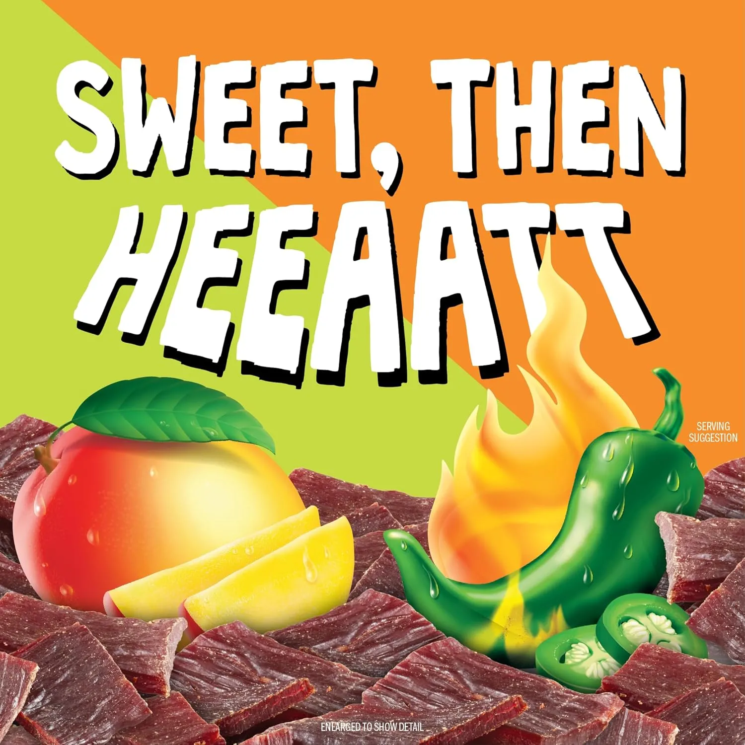 Jack Link's DUOs Jalapeño and Mango Beef Jerky, Shareable Under 100 Calories Snack Packs with 9g of Protein, Feed Your Beast Side With Individual Bags of Meat Snacks – 3.25oz (8 Count)
