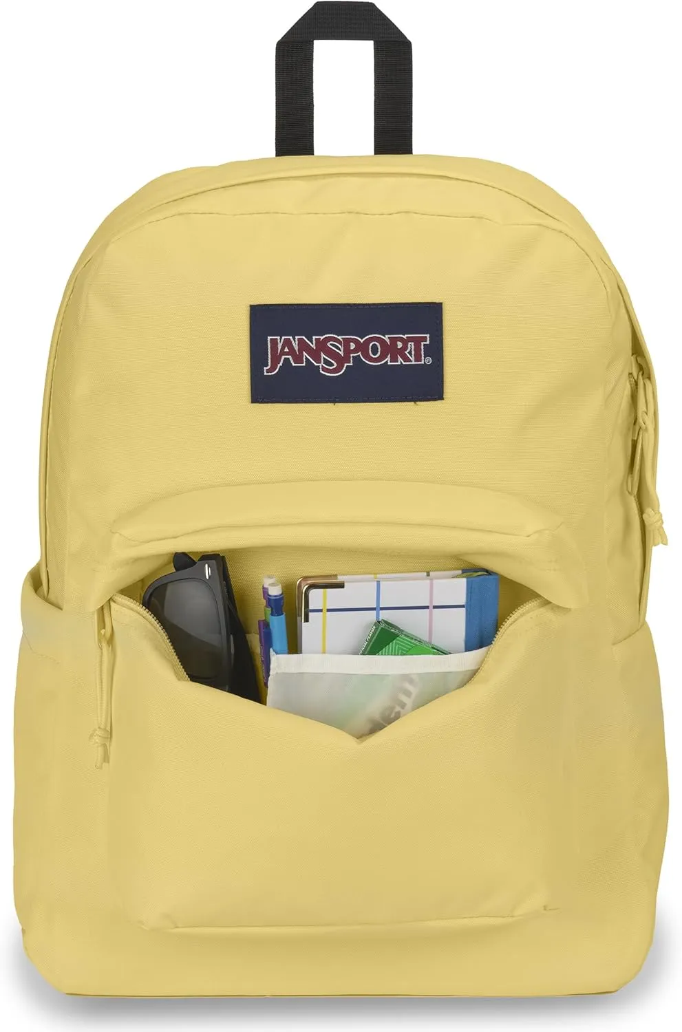 JanSport SuperBreak Plus Backpack with Padded 15-inch Laptop Sleeve and Integrated Bottle Pocket - Spacious and Durable Daypack for Work and Travel - Pale Banana