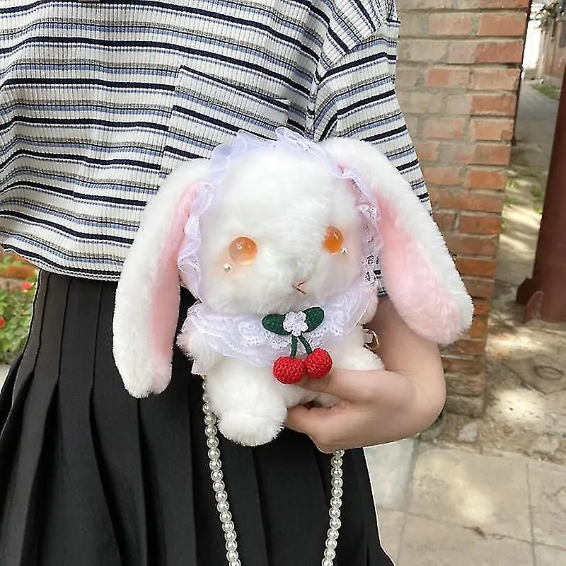 Japanese Magic Lolita Bunny Shoulder Bag For Girls Cosplay Red Eye Plush Lace