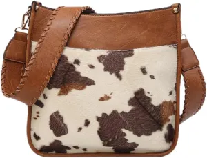 Jen & Co. M1977COW Chloe Cow Crossbody-Cow-Brown