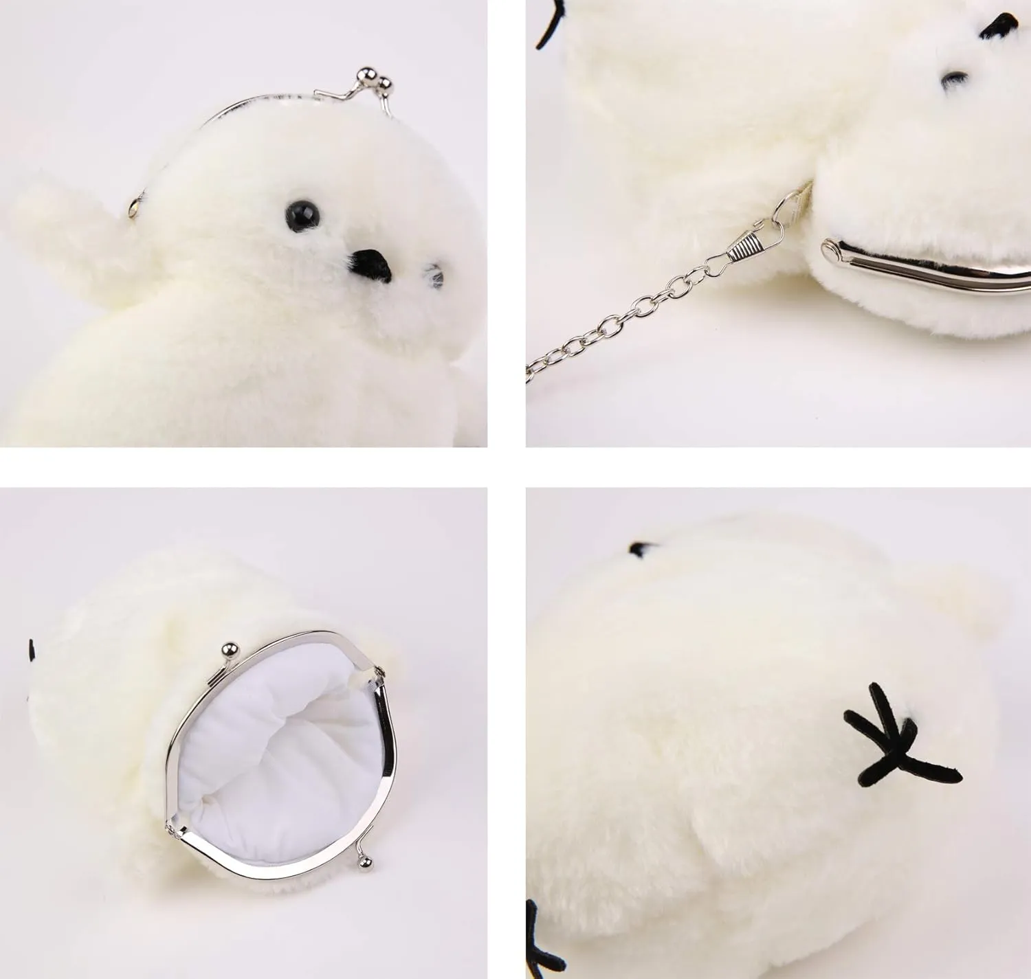 JHVYF Women Cute Plush Crossbody Bag Chic Small Shoulder Purse Cell Phone Wallet For Girls