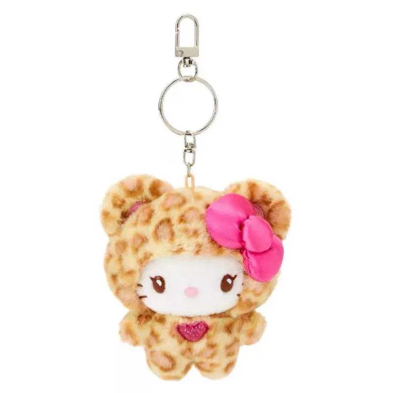 Kawaii Sanrio Character in Leopard Print Keychain | Cute & Stylish Accessory