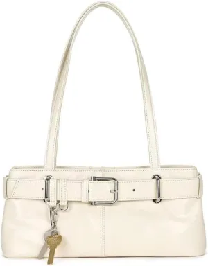 Key Chain Shoulder Bag Y2k Belted Handbag Faux Leather Grunge Purse for Women Top Handle Bag 2000s Streetwear