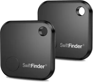 Keys and Phone Finder, Bluetooth Tracker Locator for Keys, Bags, Wallets and More, Up to 300 ft Range, Replaceable Battery, Water-Resistant, iOS and Android Compatible, 2 Pack