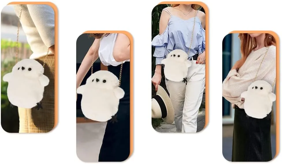 Kids Girls Pluse Cute Crossbody bag,Small Plush Kawaii Animal Handbag Purse for Women