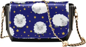 Kigai Cute Sheep Crossbody Bags for Women Retro Cross Body Purse Small PU Leather Shoulder Handbags with Chain Strap