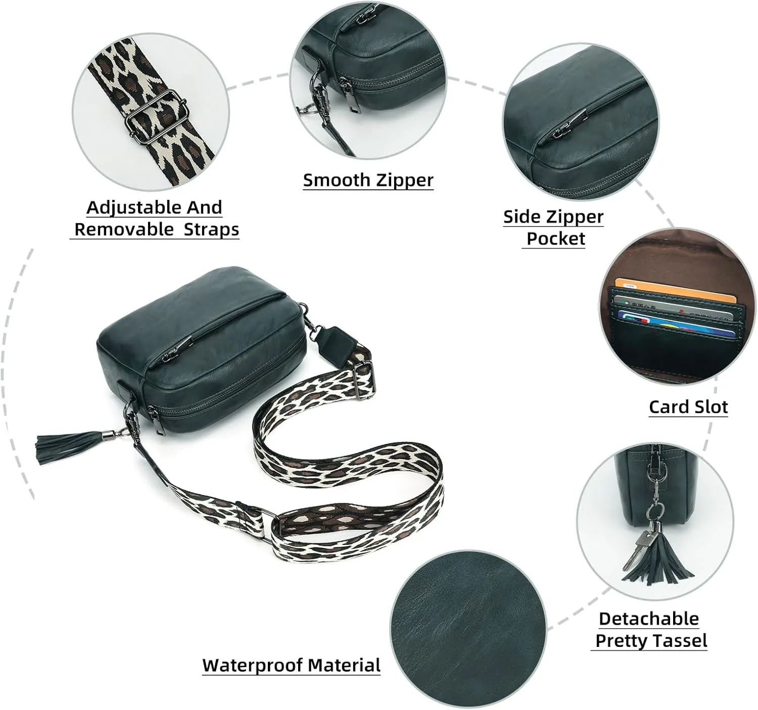 KL928 Small Crossbody Bag for Women, Soft FAUX Leather Cell Phone Purse，Adjustable Strap Shoulder Handbags Wallet Purse