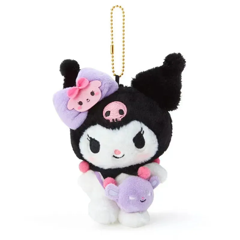 Kuromi Plush Keychains in Assorted Attires