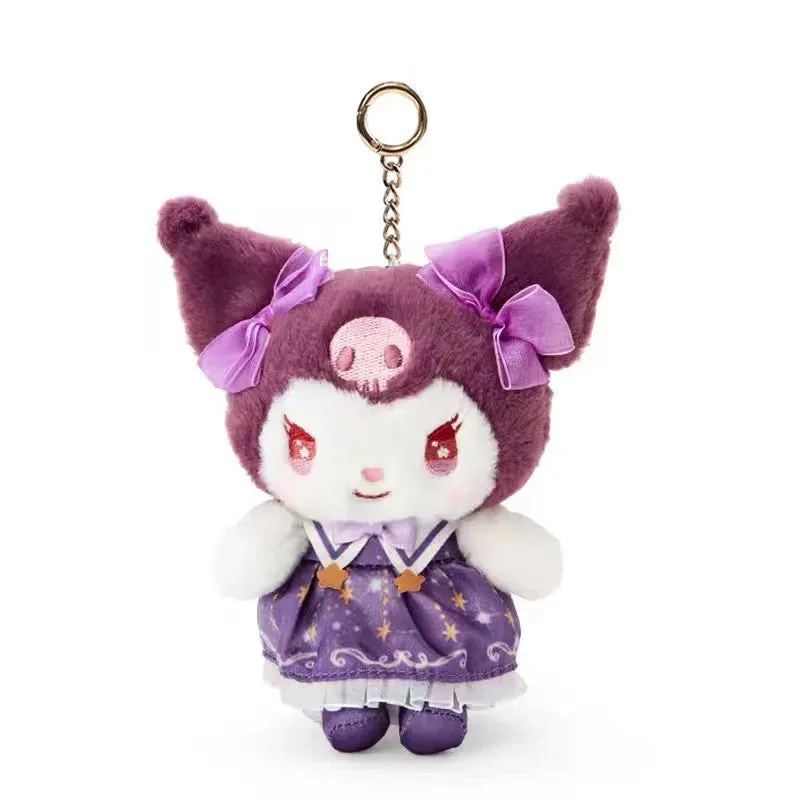 Kuromi Plush Keychains in Assorted Attires