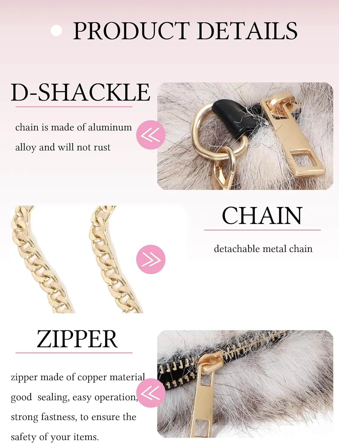 LA CARRIE Faux Fur Crossbody Bags for Women Shoulder Bag Purse Handbags Shoulder Strap