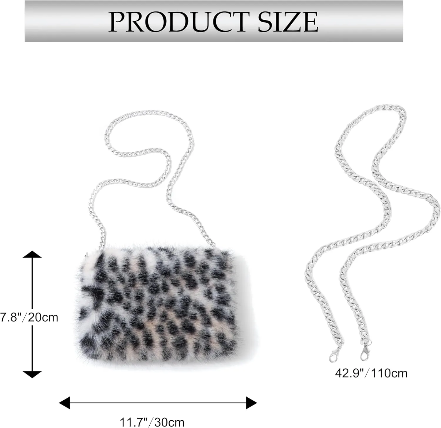 LA CARRIE Faux Fur Crossbody Bags for Women Shoulder Bag Purse Handbags Shoulder Strap