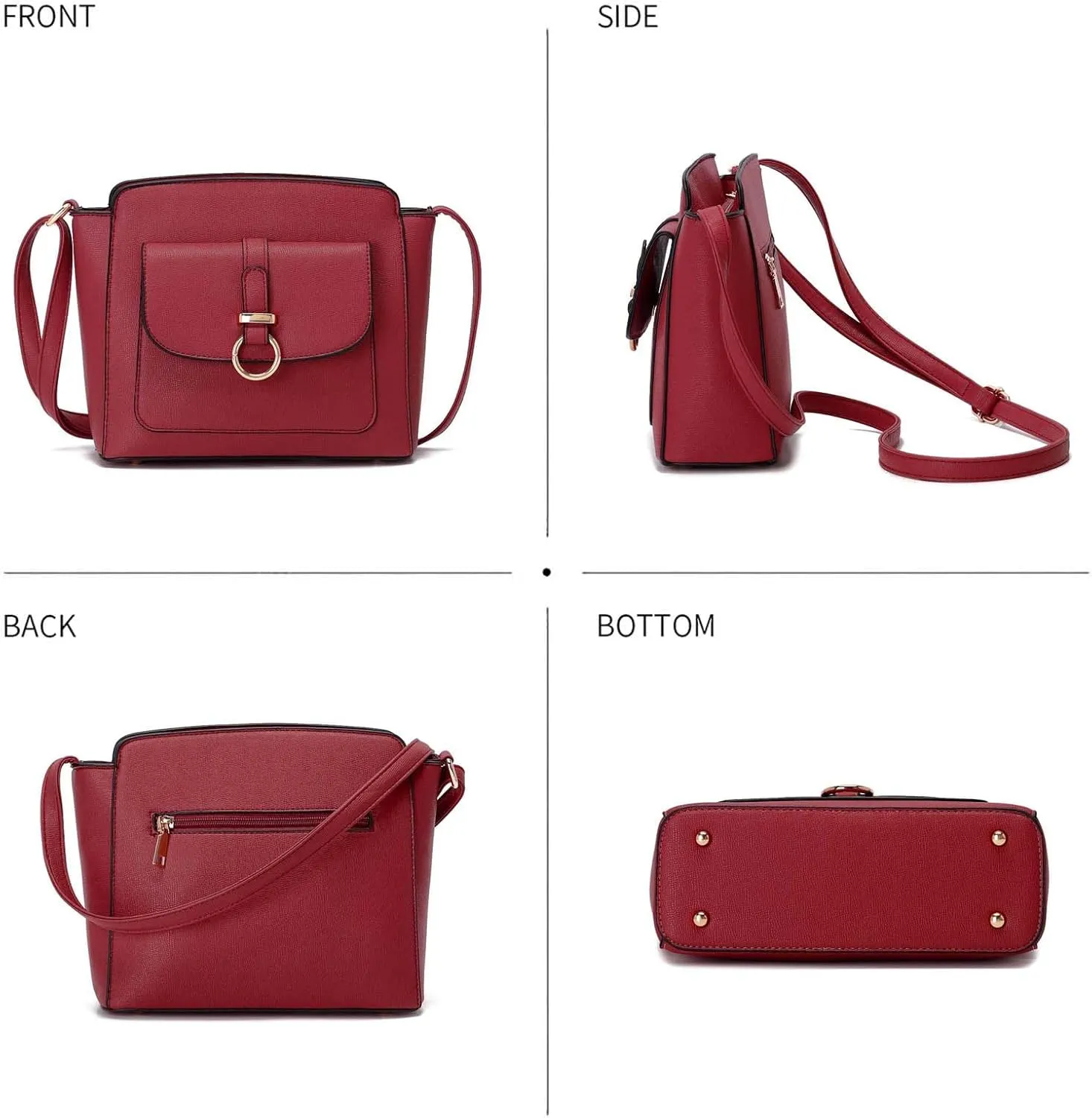 LA TERRE Lightweight Medium Crossbody Bags for Women, Small Crossbody Handbags Vegan Leather Shoulder Bag Purses