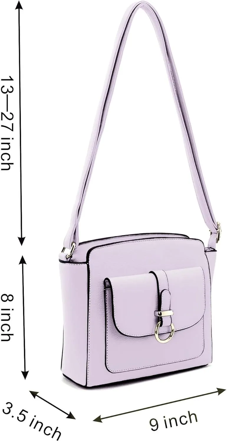 LA TERRE Lightweight Medium Crossbody Bags for Women, Small Crossbody Handbags Vegan Leather Shoulder Bag Purses