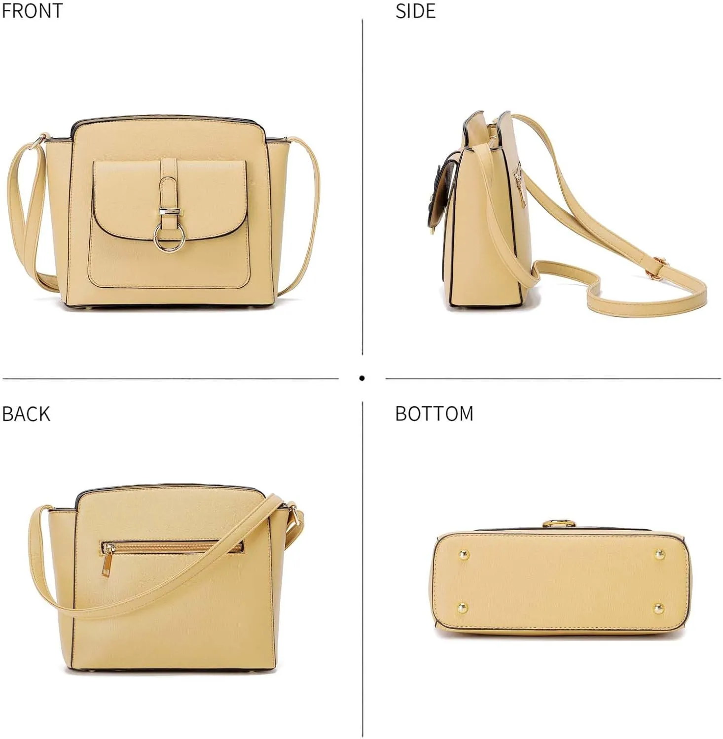 LA TERRE Lightweight Medium Crossbody Bags for Women, Small Crossbody Handbags Vegan Leather Shoulder Bag Purses