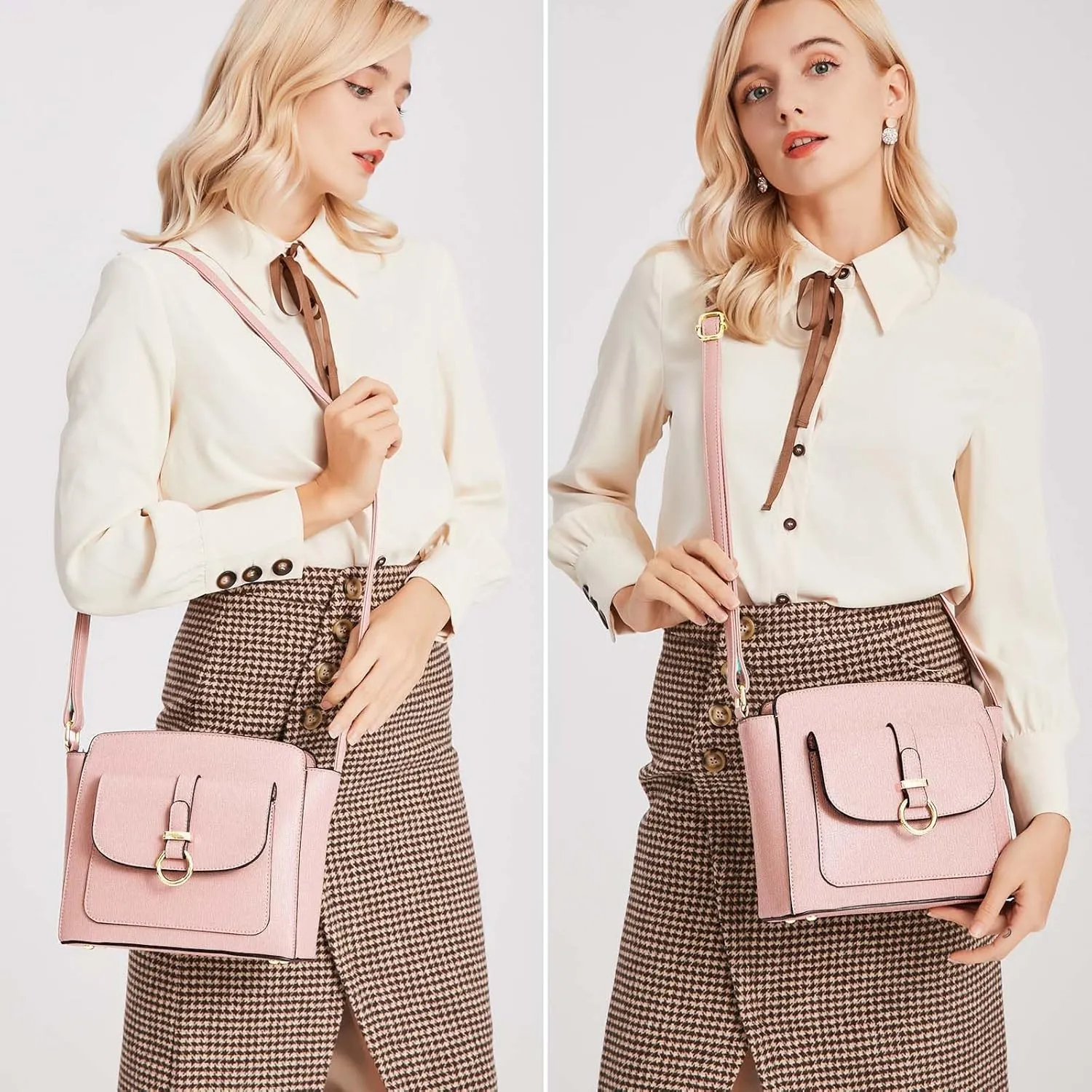 LA TERRE Lightweight Medium Crossbody Bags for Women, Small Crossbody Handbags Vegan Leather Shoulder Bag Purses