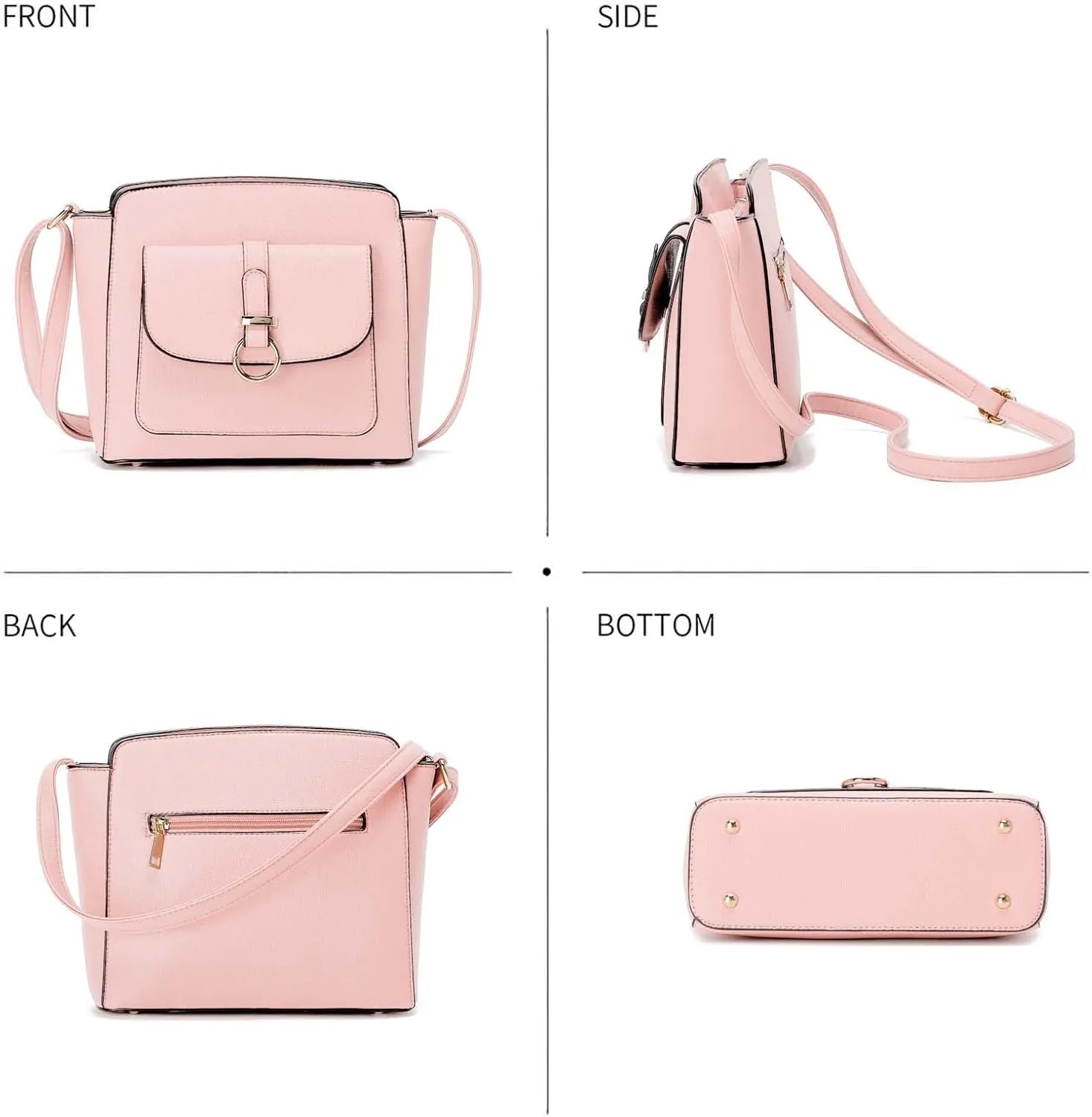 LA TERRE Lightweight Medium Crossbody Bags for Women, Small Crossbody Handbags Vegan Leather Shoulder Bag Purses