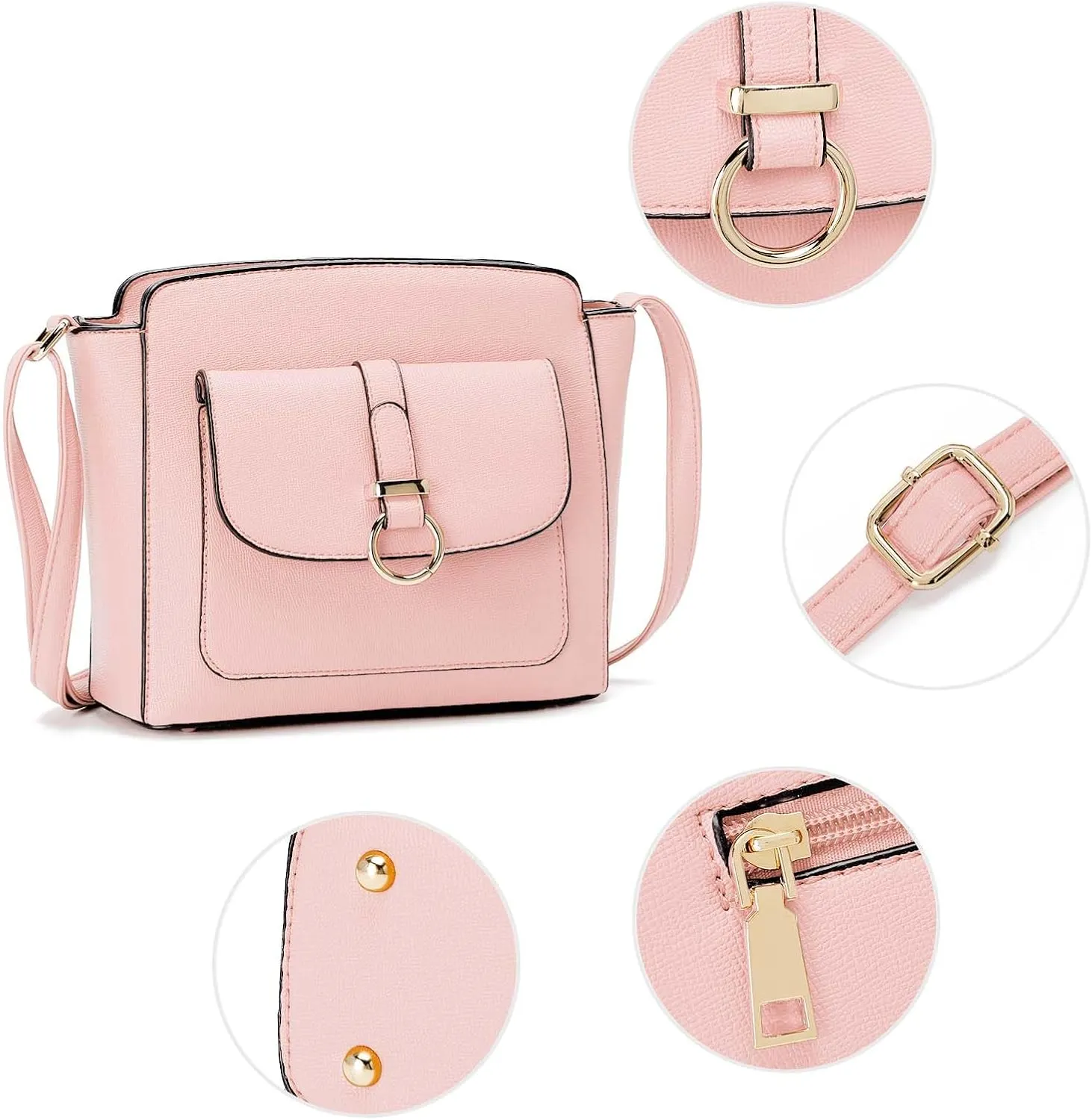 LA TERRE Lightweight Medium Crossbody Bags for Women, Small Crossbody Handbags Vegan Leather Shoulder Bag Purses
