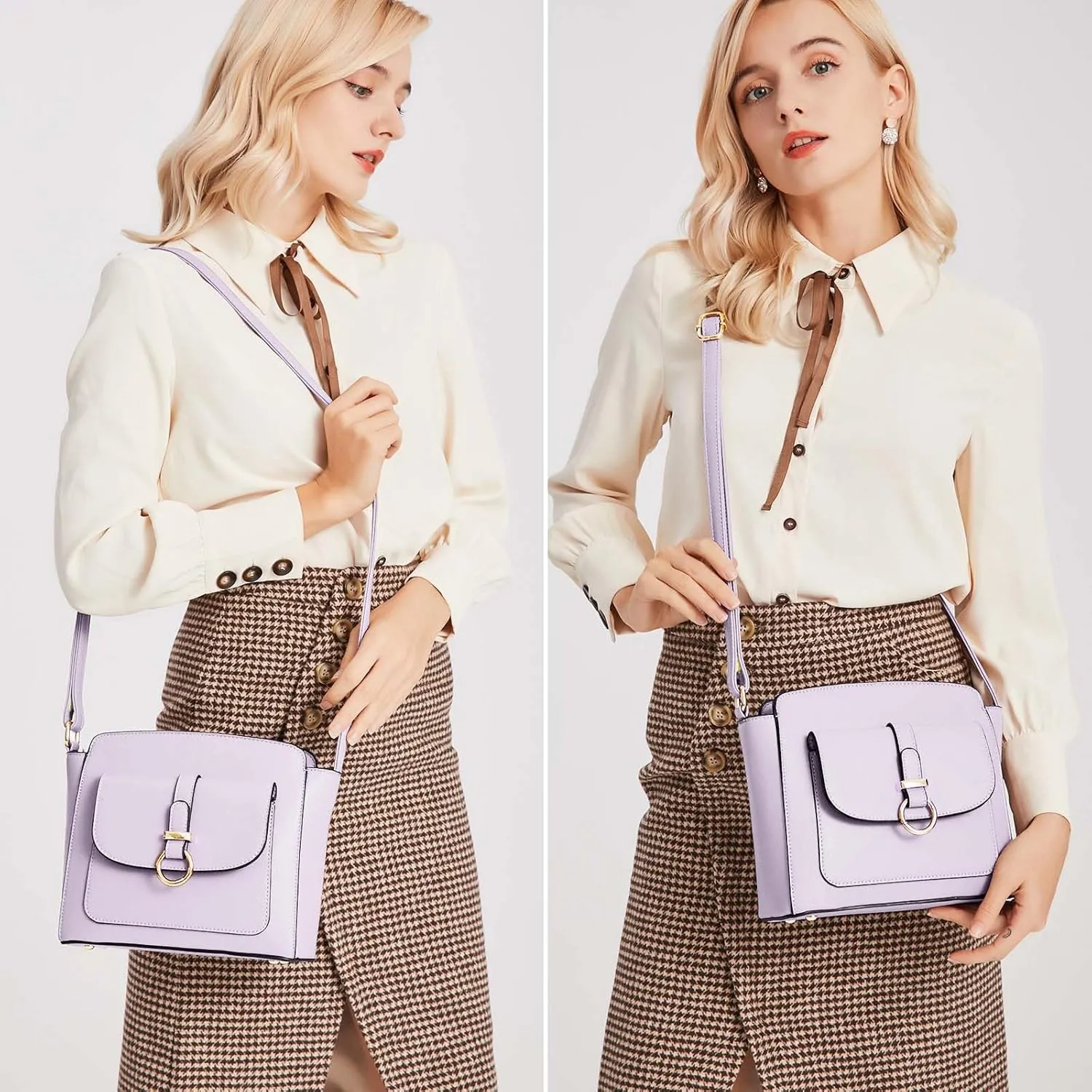 LA TERRE Lightweight Medium Crossbody Bags for Women, Small Crossbody Handbags Vegan Leather Shoulder Bag Purses