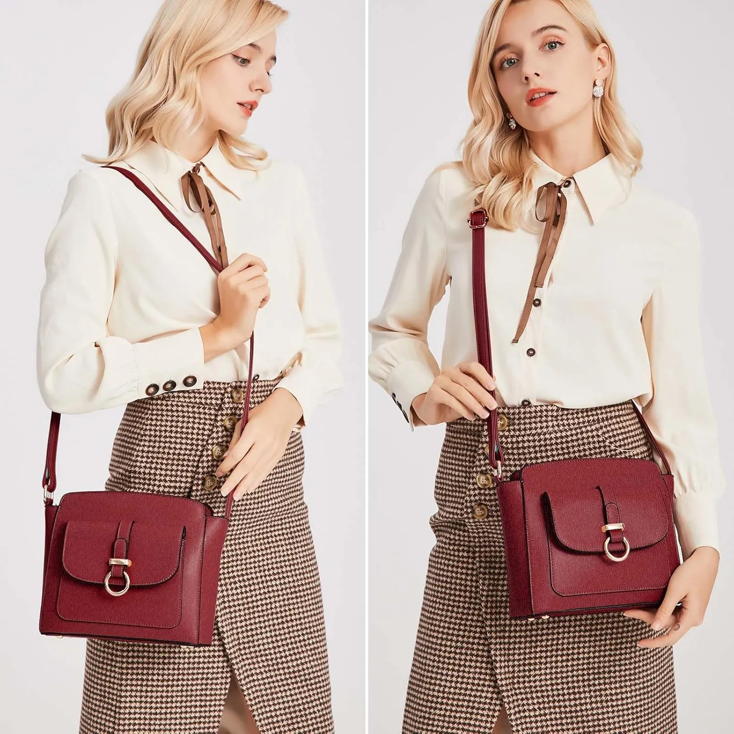 LA TERRE Lightweight Medium Crossbody Bags for Women, Small Crossbody Handbags Vegan Leather Shoulder Bag Purses