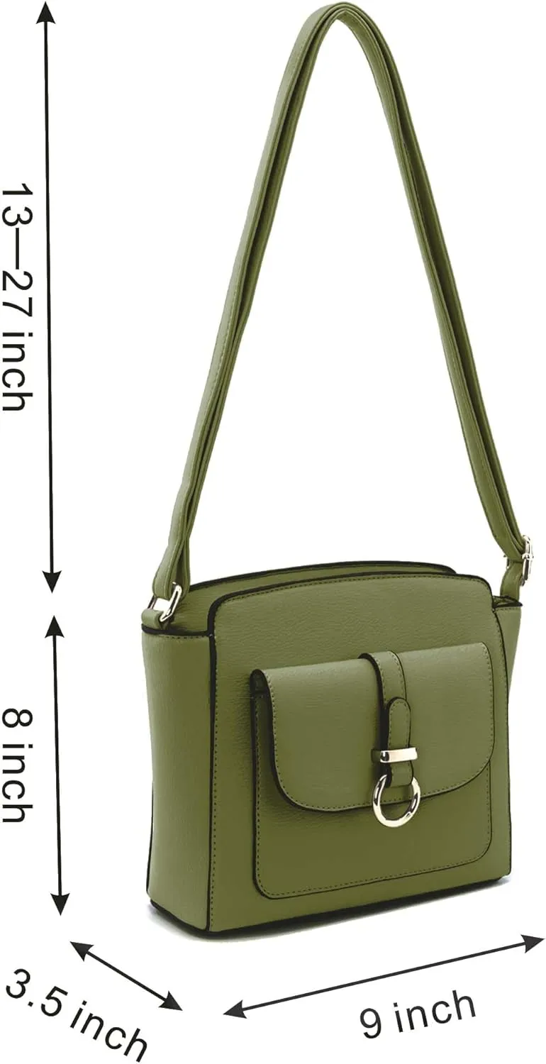 LA TERRE Lightweight Medium Crossbody Bags for Women, Small Crossbody Handbags Vegan Leather Shoulder Bag Purses