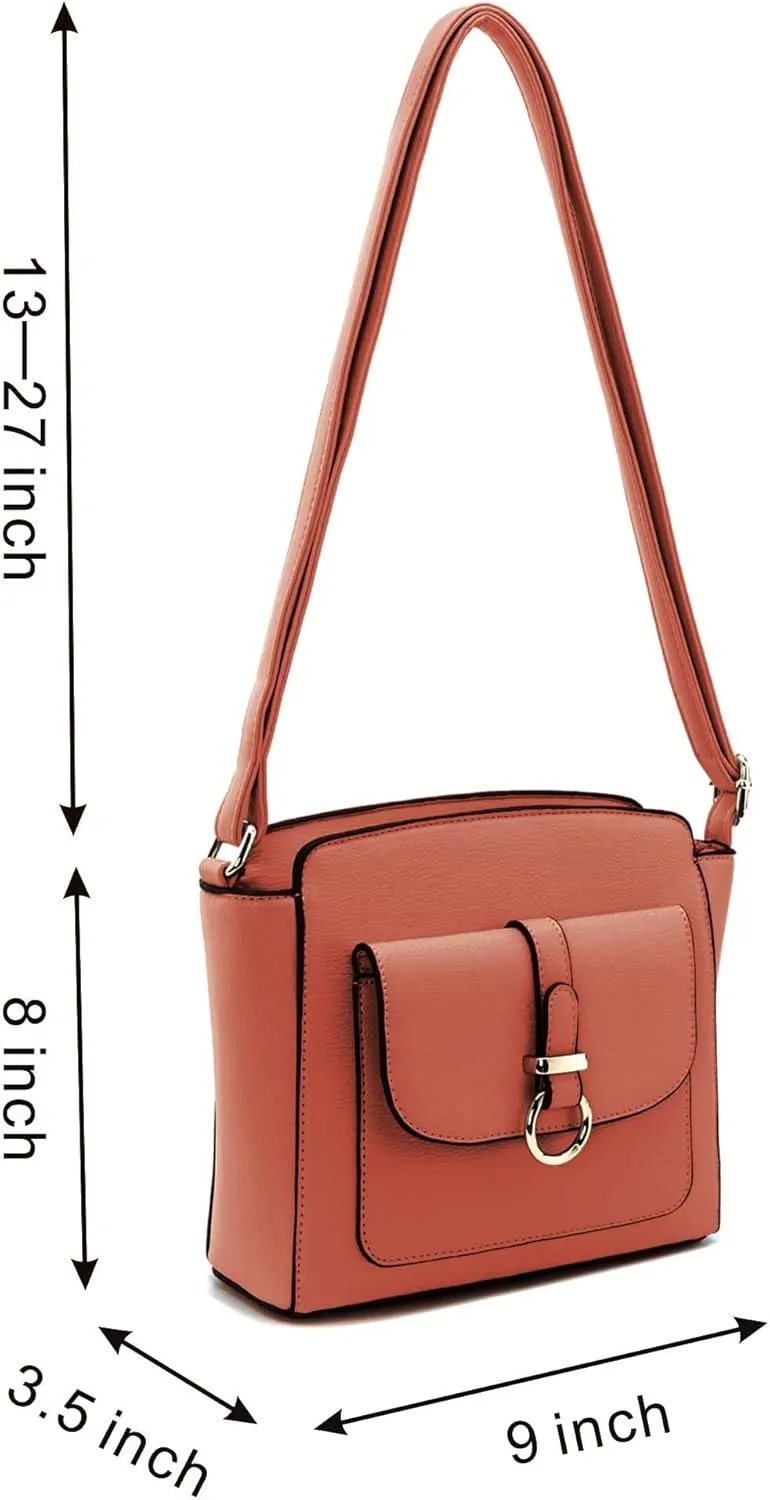 LA TERRE Lightweight Medium Crossbody Bags for Women, Small Crossbody Handbags Vegan Leather Shoulder Bag Purses