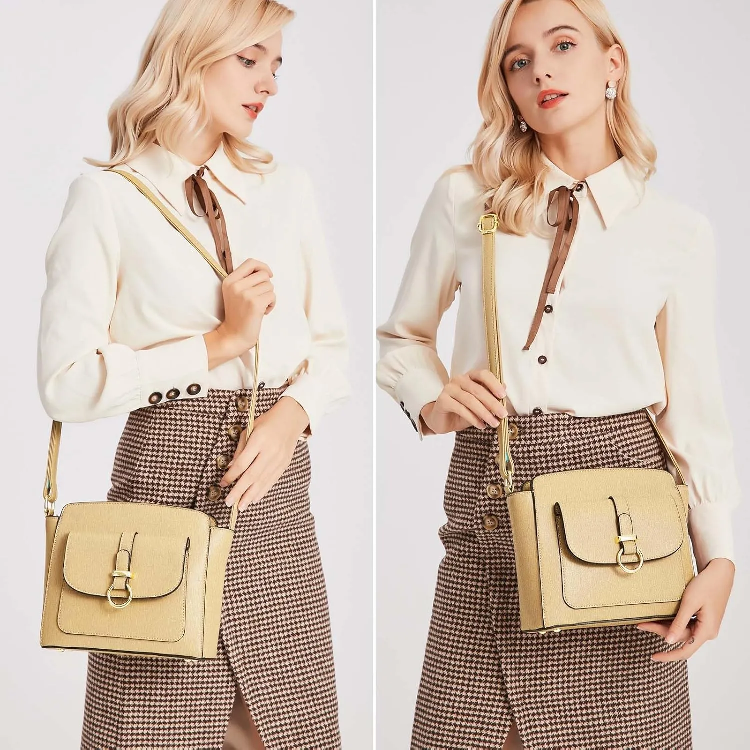 LA TERRE Lightweight Medium Crossbody Bags for Women, Small Crossbody Handbags Vegan Leather Shoulder Bag Purses