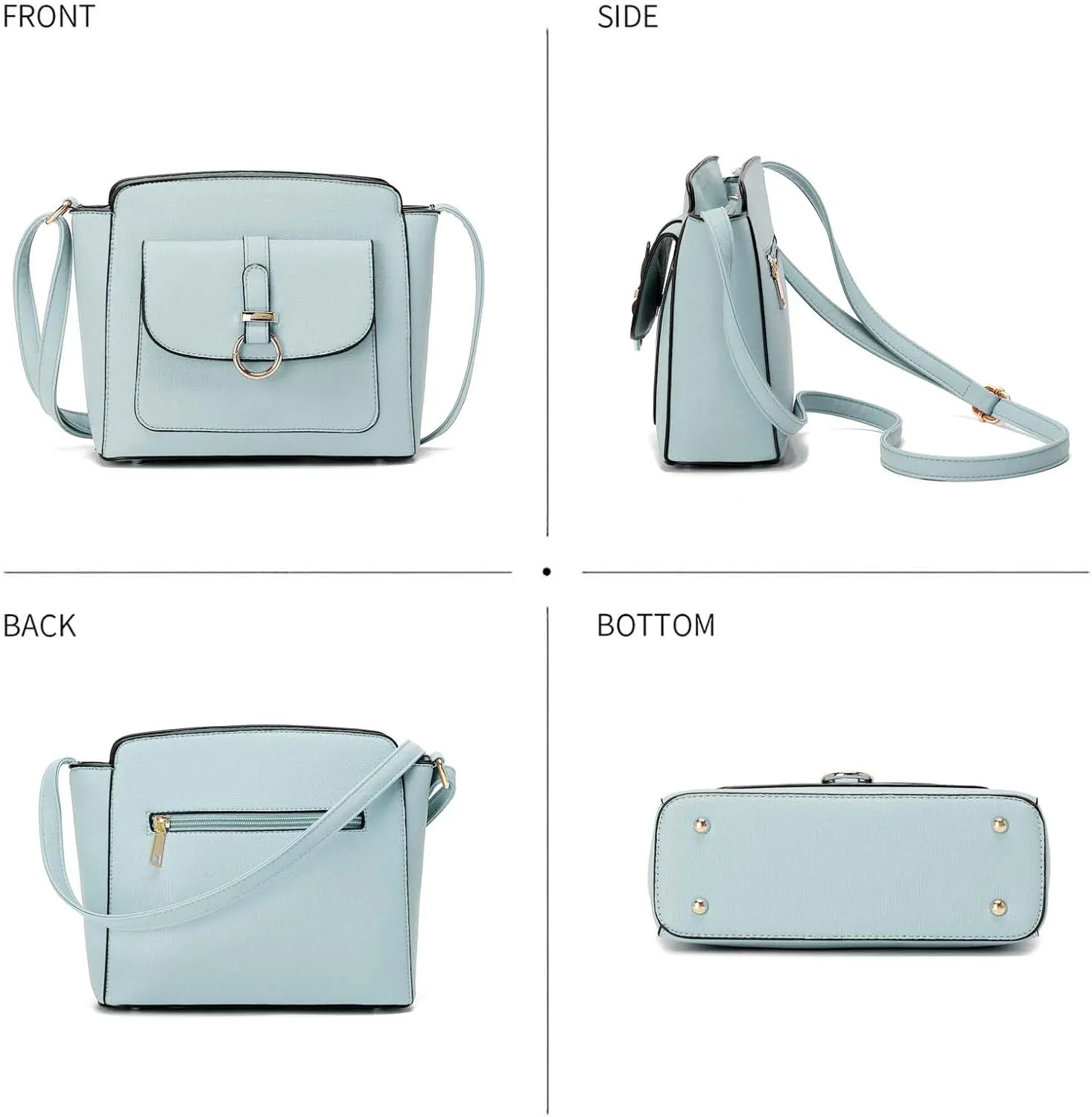 LA TERRE Lightweight Medium Crossbody Bags for Women, Small Crossbody Handbags Vegan Leather Shoulder Bag Purses