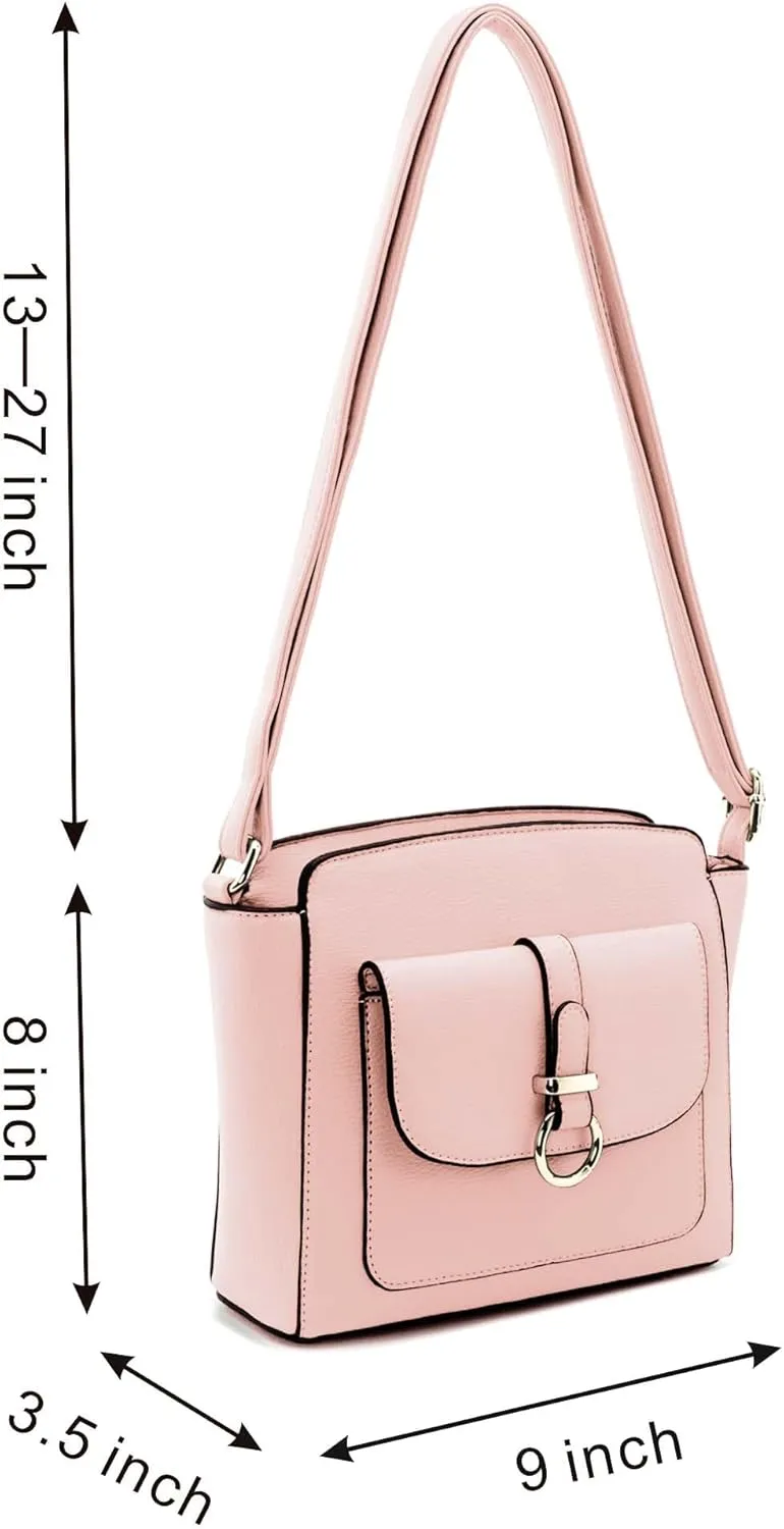 LA TERRE Lightweight Medium Crossbody Bags for Women, Small Crossbody Handbags Vegan Leather Shoulder Bag Purses