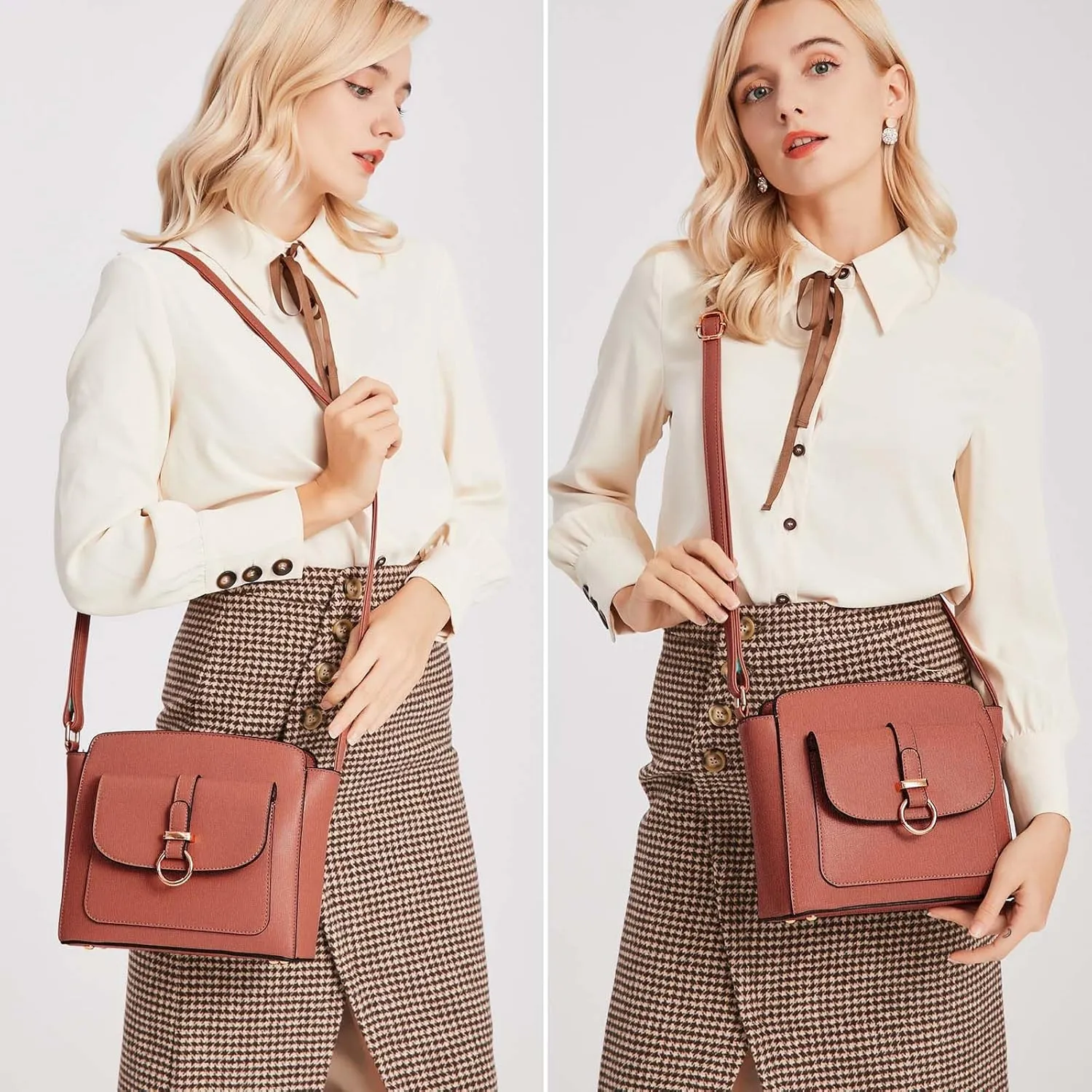 LA TERRE Lightweight Medium Crossbody Bags for Women, Small Crossbody Handbags Vegan Leather Shoulder Bag Purses