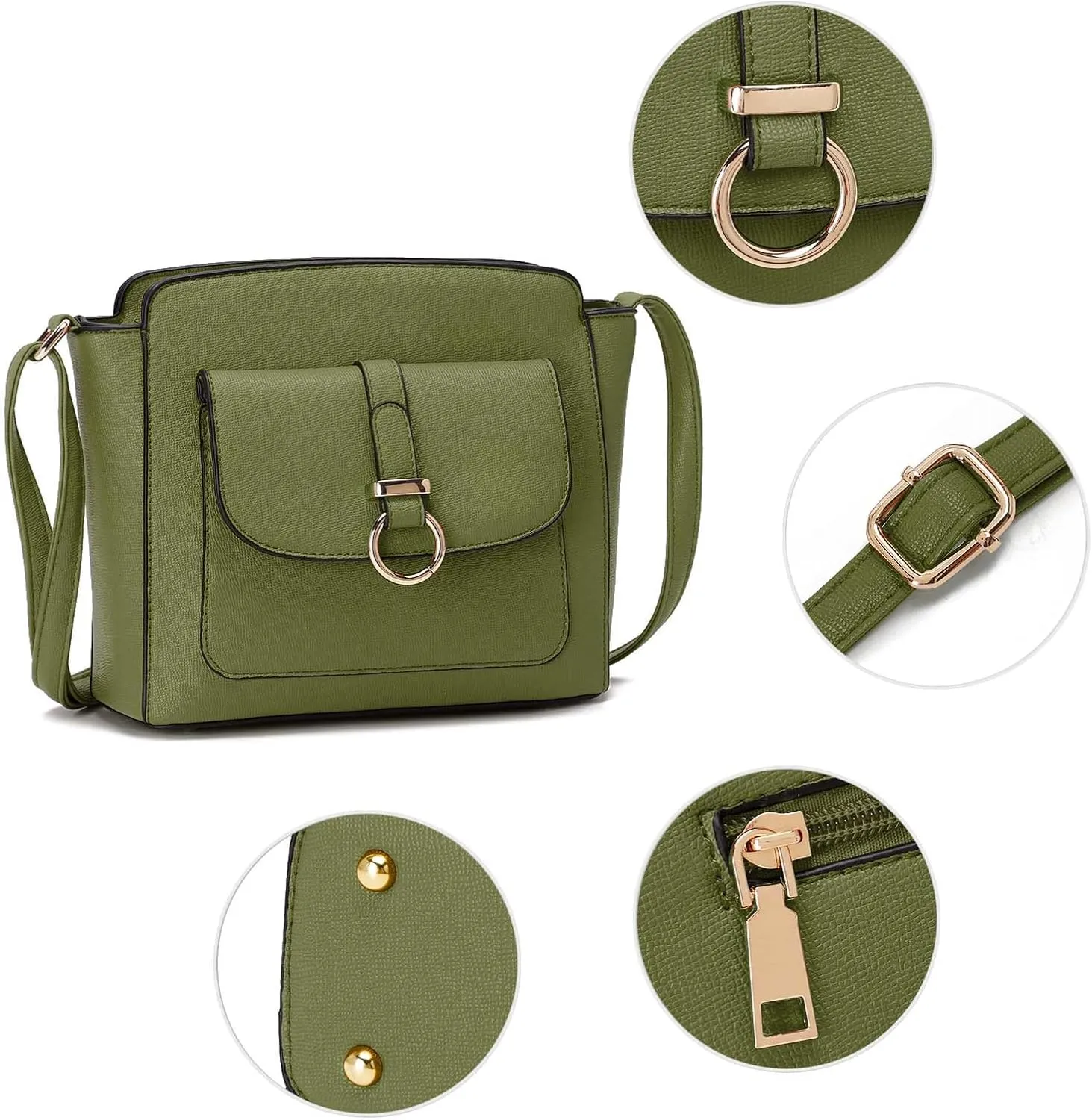 LA TERRE Lightweight Medium Crossbody Bags for Women, Small Crossbody Handbags Vegan Leather Shoulder Bag Purses