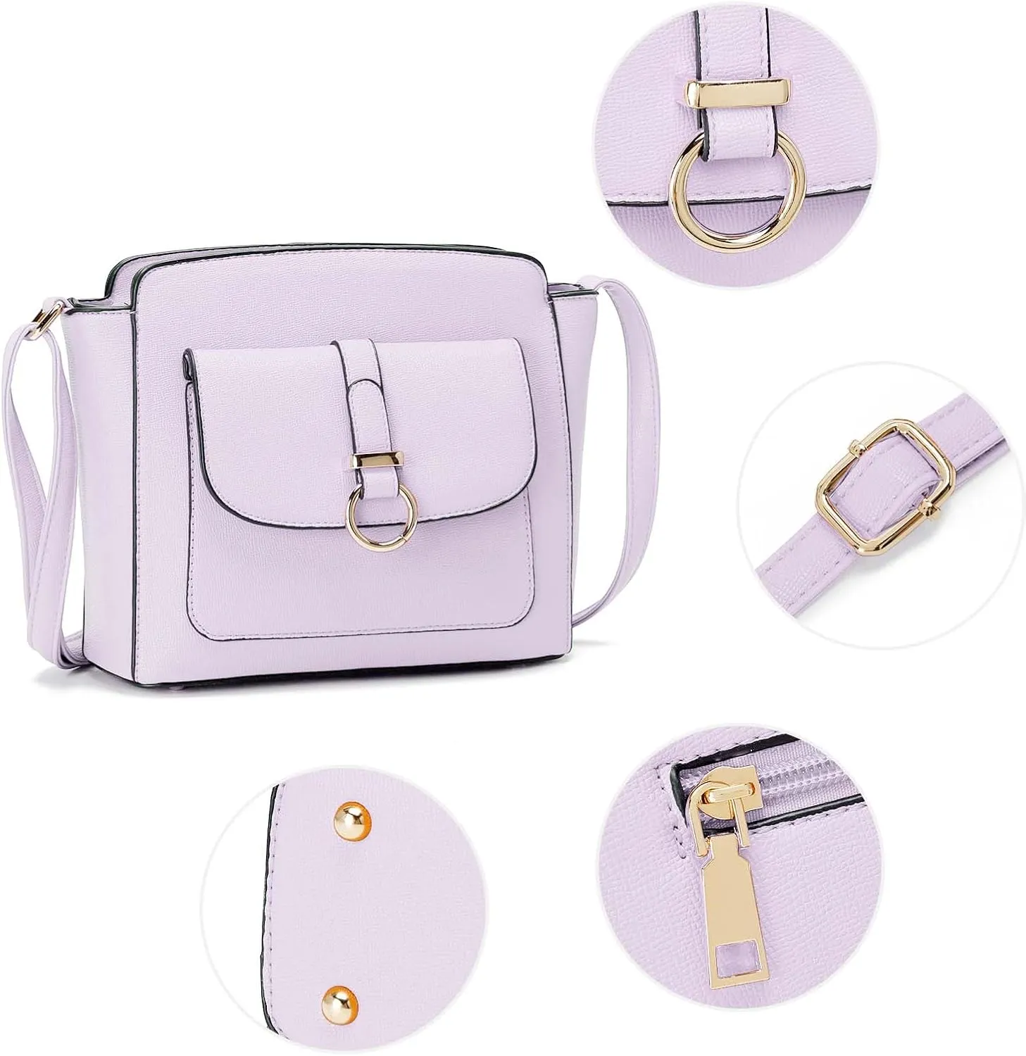 LA TERRE Lightweight Medium Crossbody Bags for Women, Small Crossbody Handbags Vegan Leather Shoulder Bag Purses