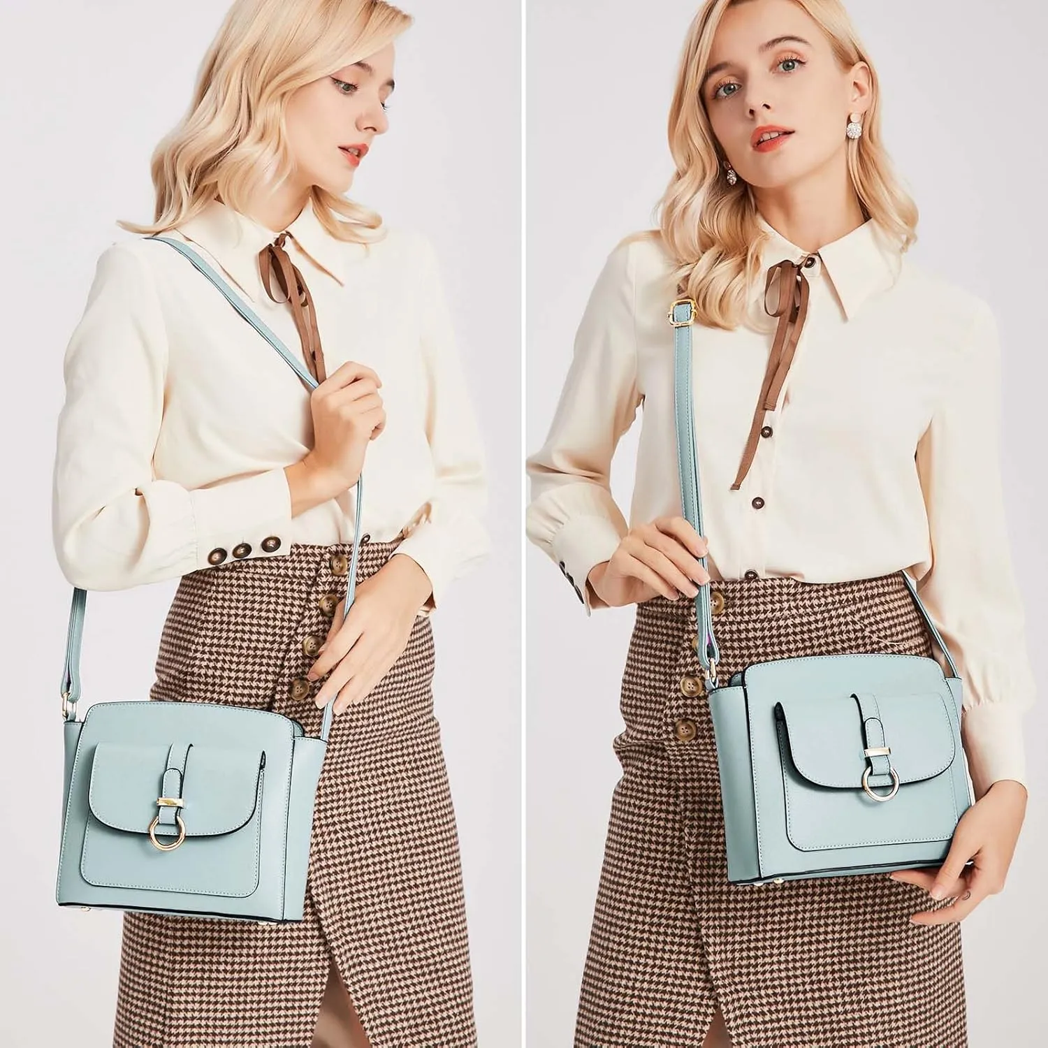 LA TERRE Lightweight Medium Crossbody Bags for Women, Small Crossbody Handbags Vegan Leather Shoulder Bag Purses