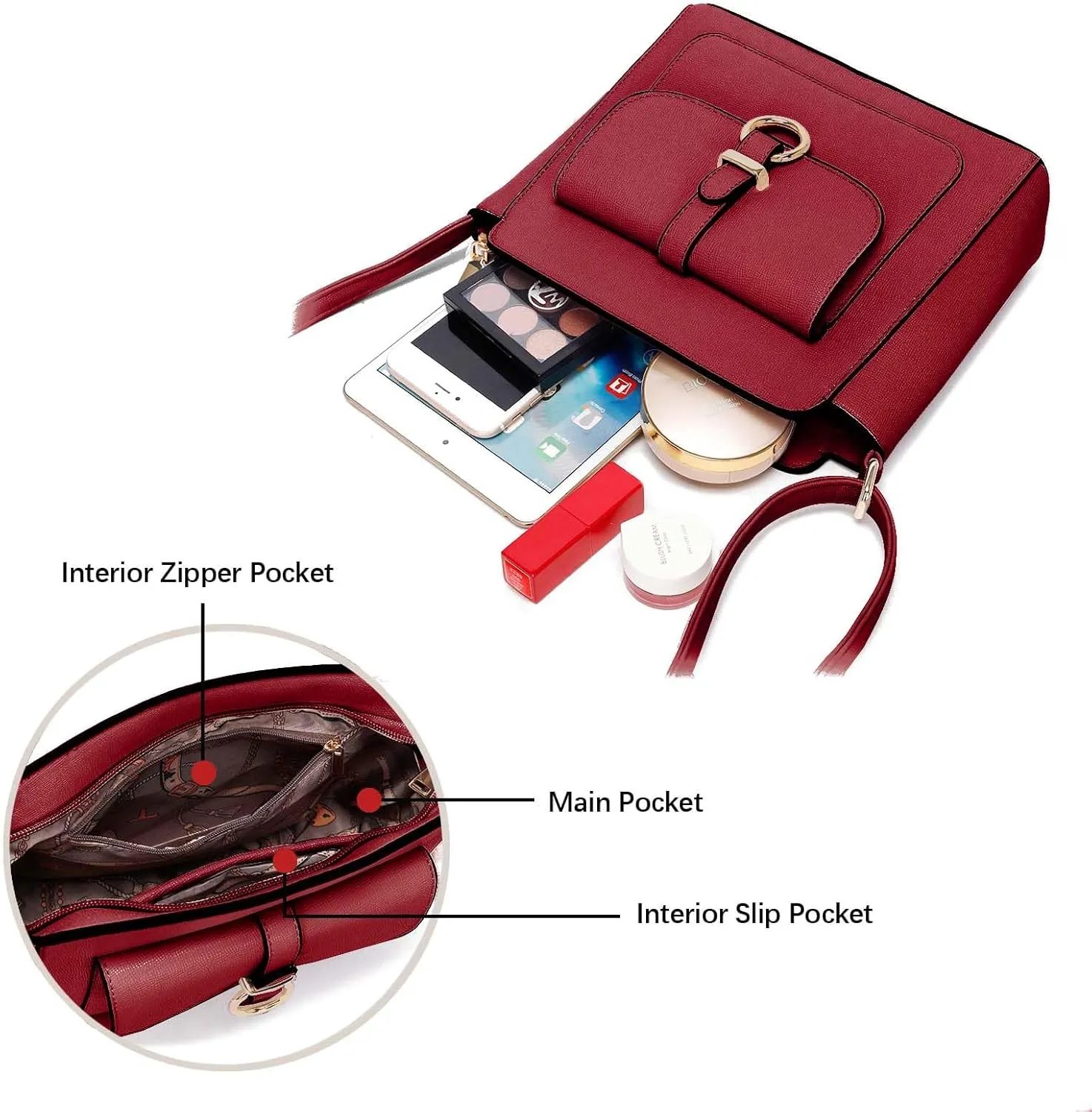 LA TERRE Lightweight Medium Crossbody Bags for Women, Small Crossbody Handbags Vegan Leather Shoulder Bag Purses