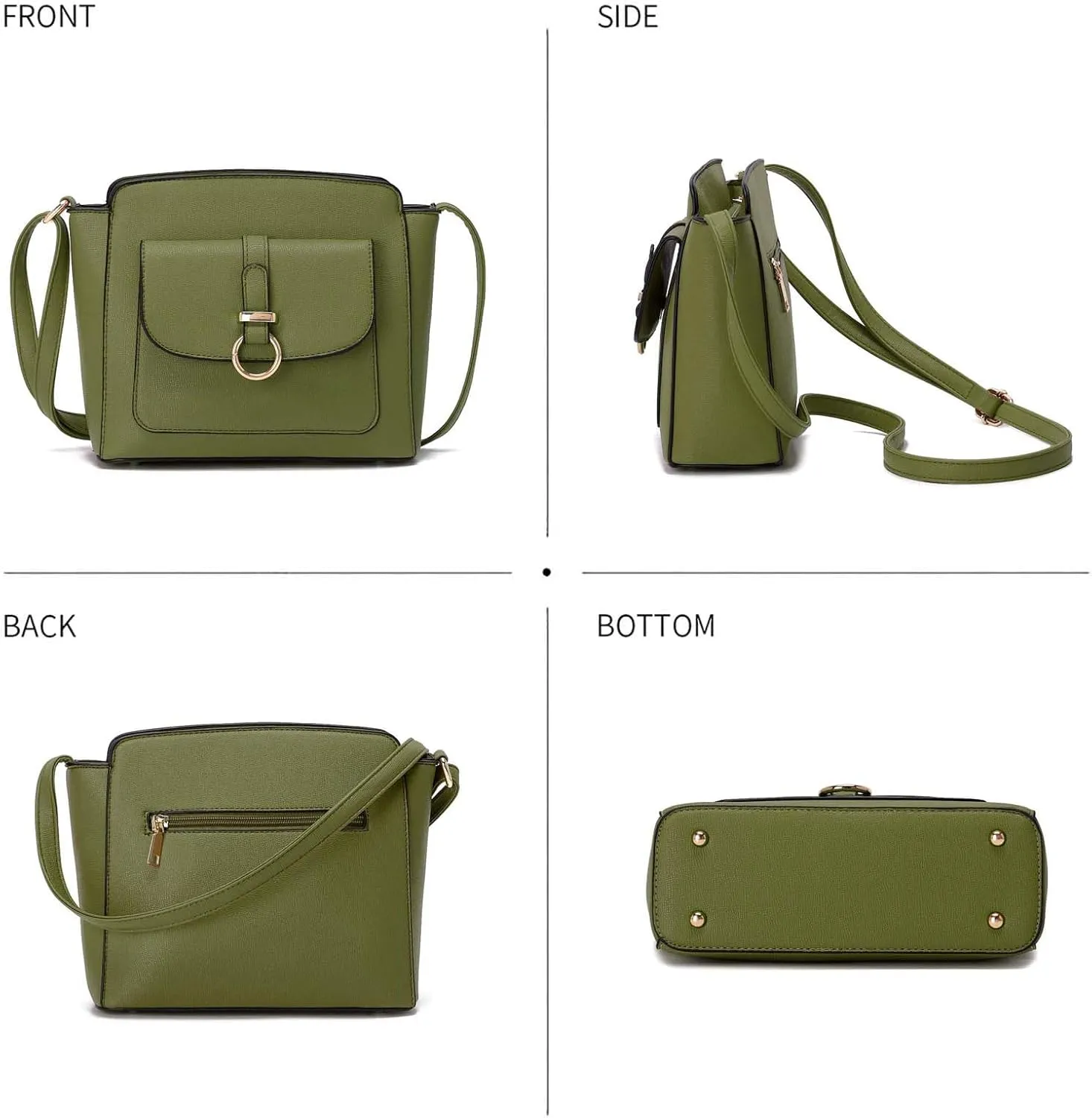LA TERRE Lightweight Medium Crossbody Bags for Women, Small Crossbody Handbags Vegan Leather Shoulder Bag Purses