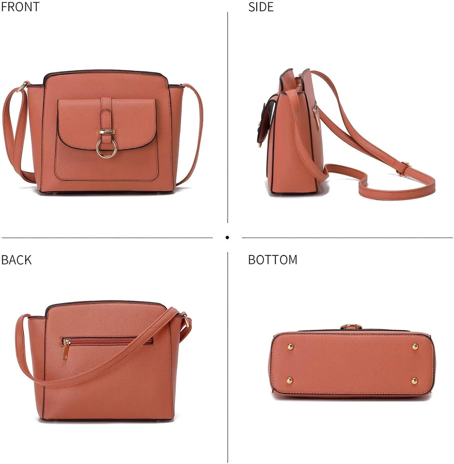 LA TERRE Lightweight Medium Crossbody Bags for Women, Small Crossbody Handbags Vegan Leather Shoulder Bag Purses