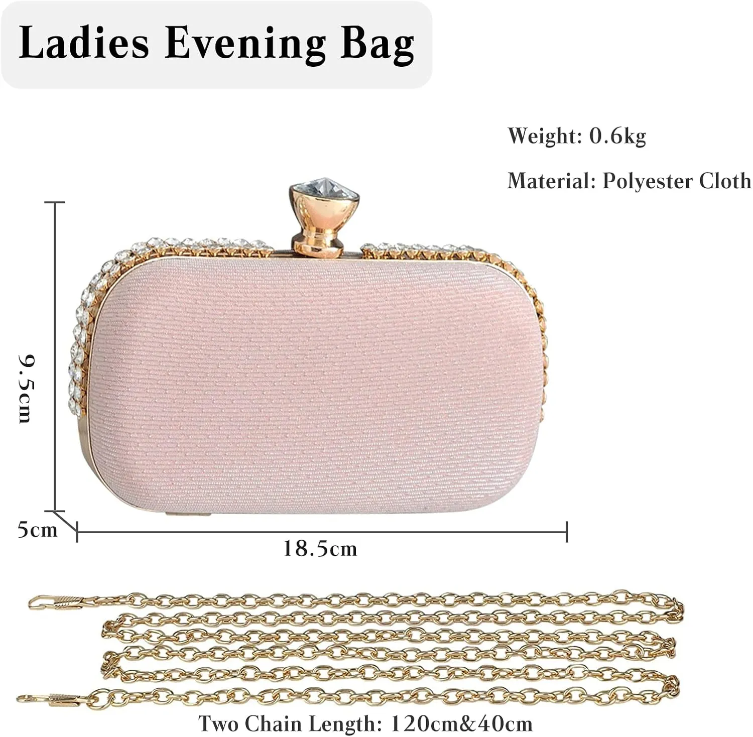 Ladies Clutch Bag Sparkly Rhinestone Evening Bag Women Charming Glittering Handbag