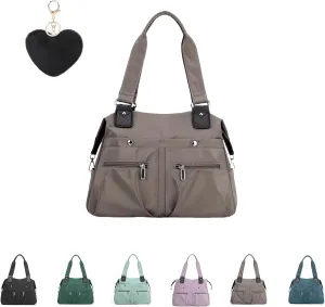 Langrents Nylon Tote Bag,Waterproof Large Capacity Multi Pocket Shoulder Bag, Crossbody Travel Bag For Women