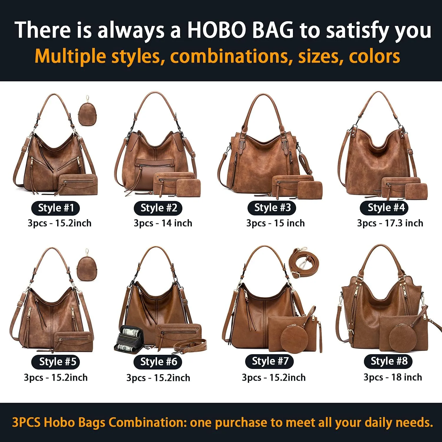 lapsting Hobo Bags for Women Handbags Purse Ladies Boho Shoulder Bag Crossbody Purses Faux Leather