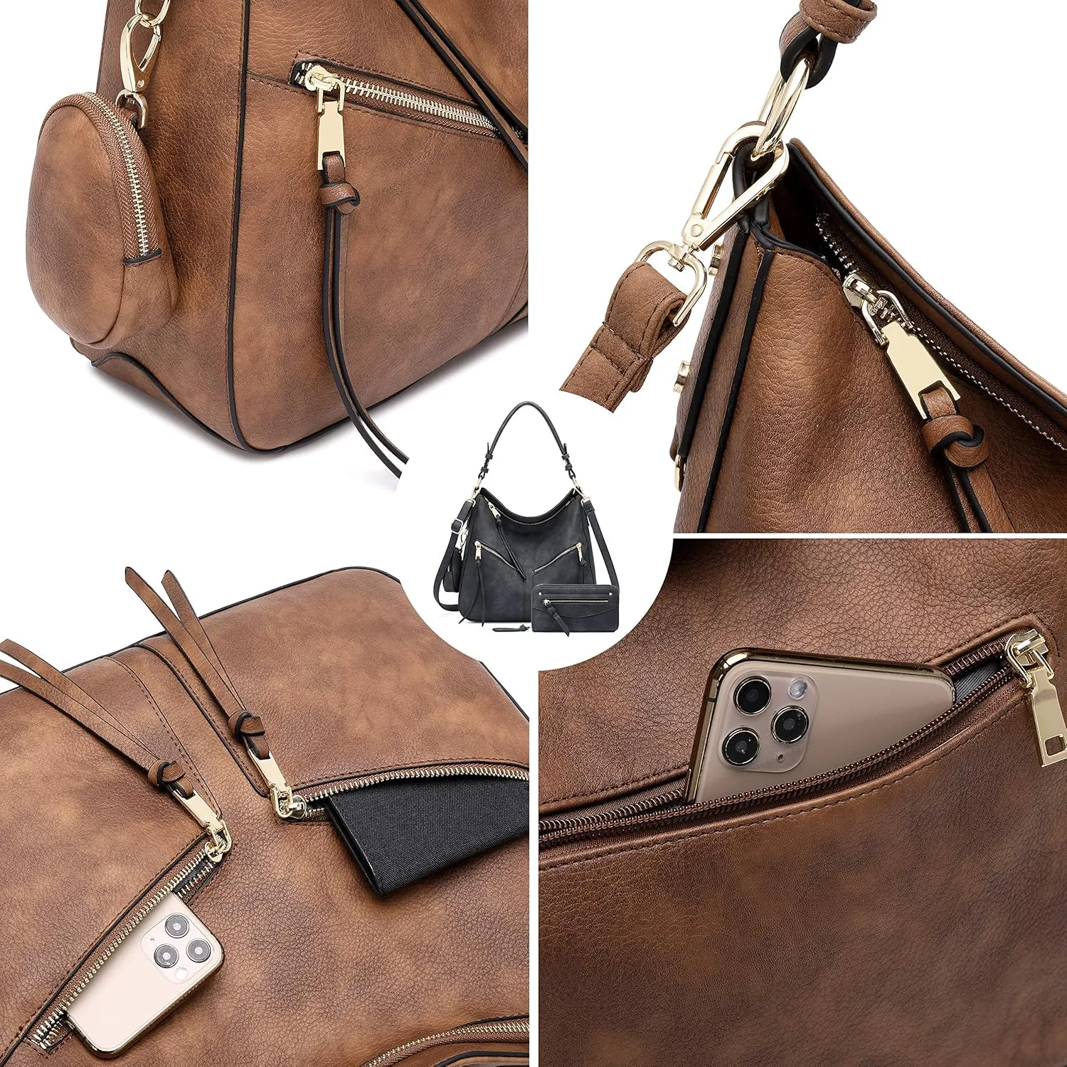 lapsting Hobo Bags for Women Handbags Purse Ladies Boho Shoulder Bag Crossbody Purses Faux Leather