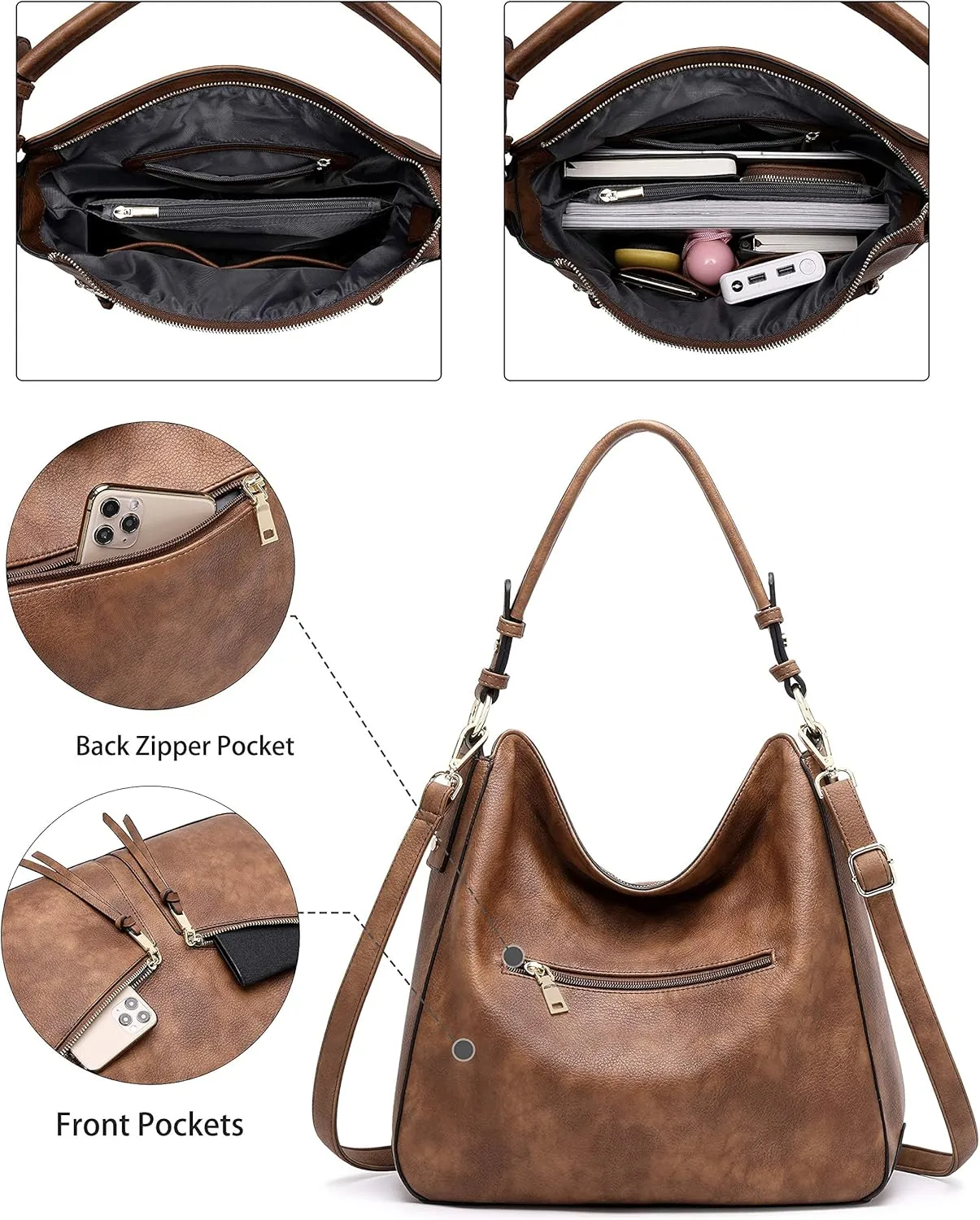 lapsting Hobo Bags for Women Handbags Purse Ladies Boho Shoulder Bag Crossbody Purses Faux Leather