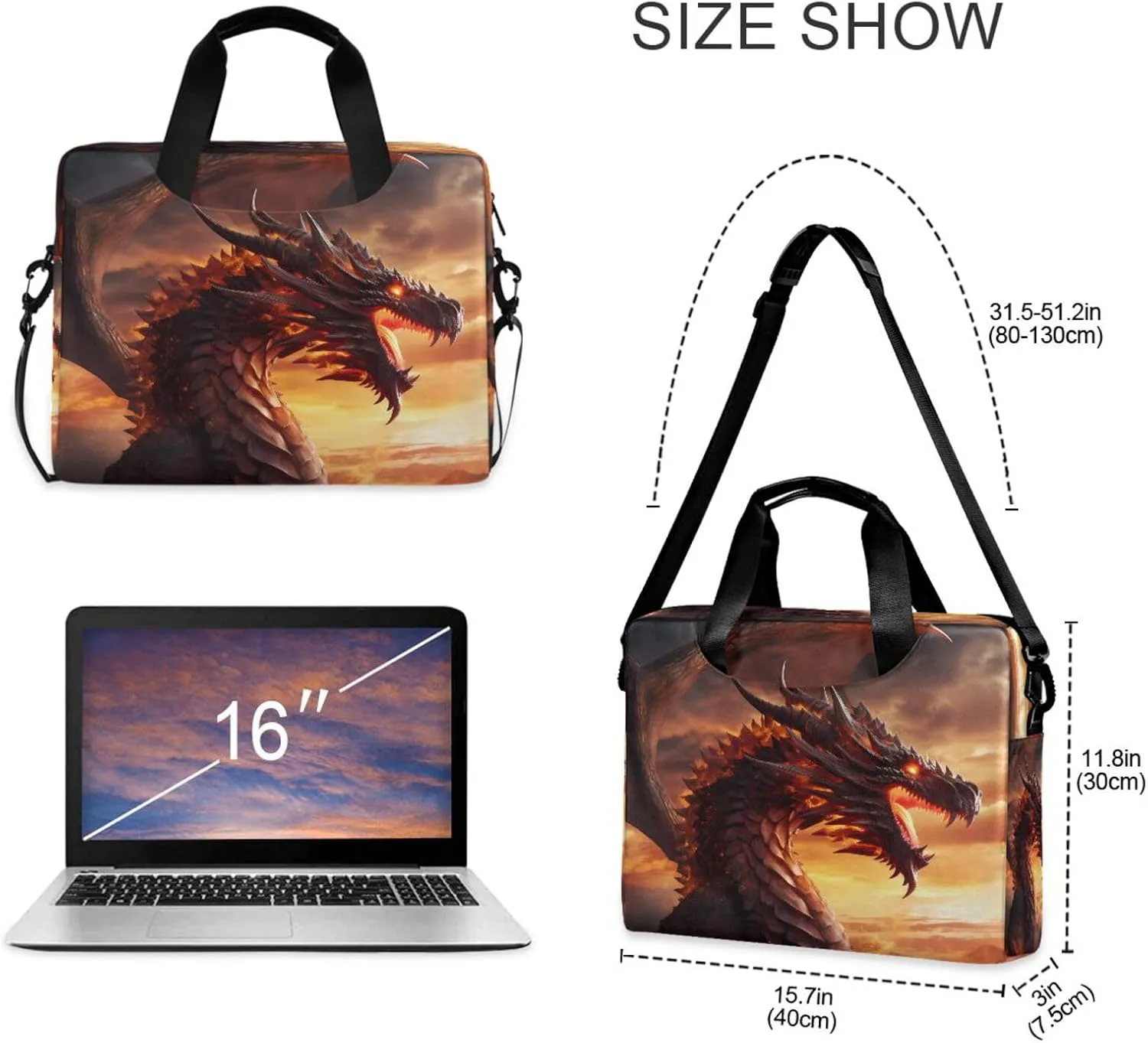 Laptop Bag Computer Bags Messenger Shoulder Bag Briefcase Magic Gnomes for Business Office Work