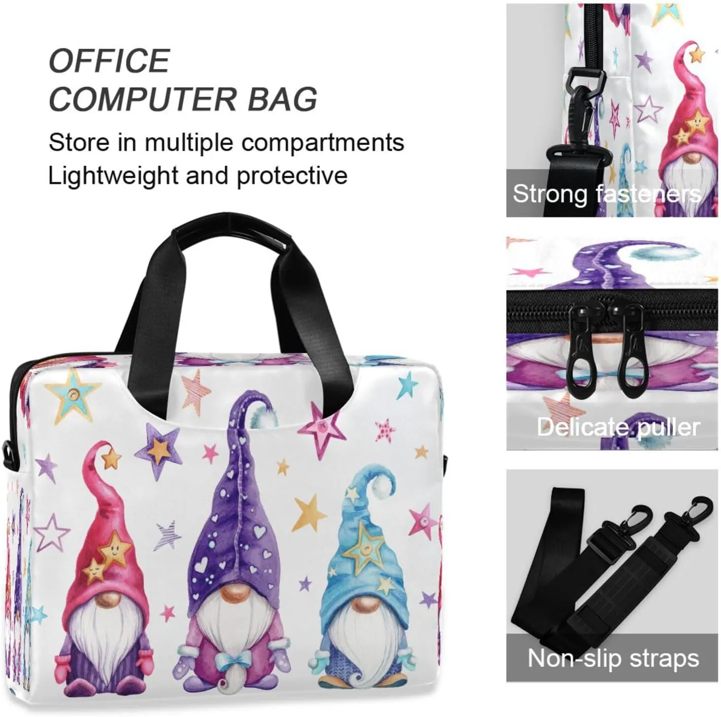 Laptop Bag Computer Bags Messenger Shoulder Bag Briefcase Magic Gnomes for Business Office Work