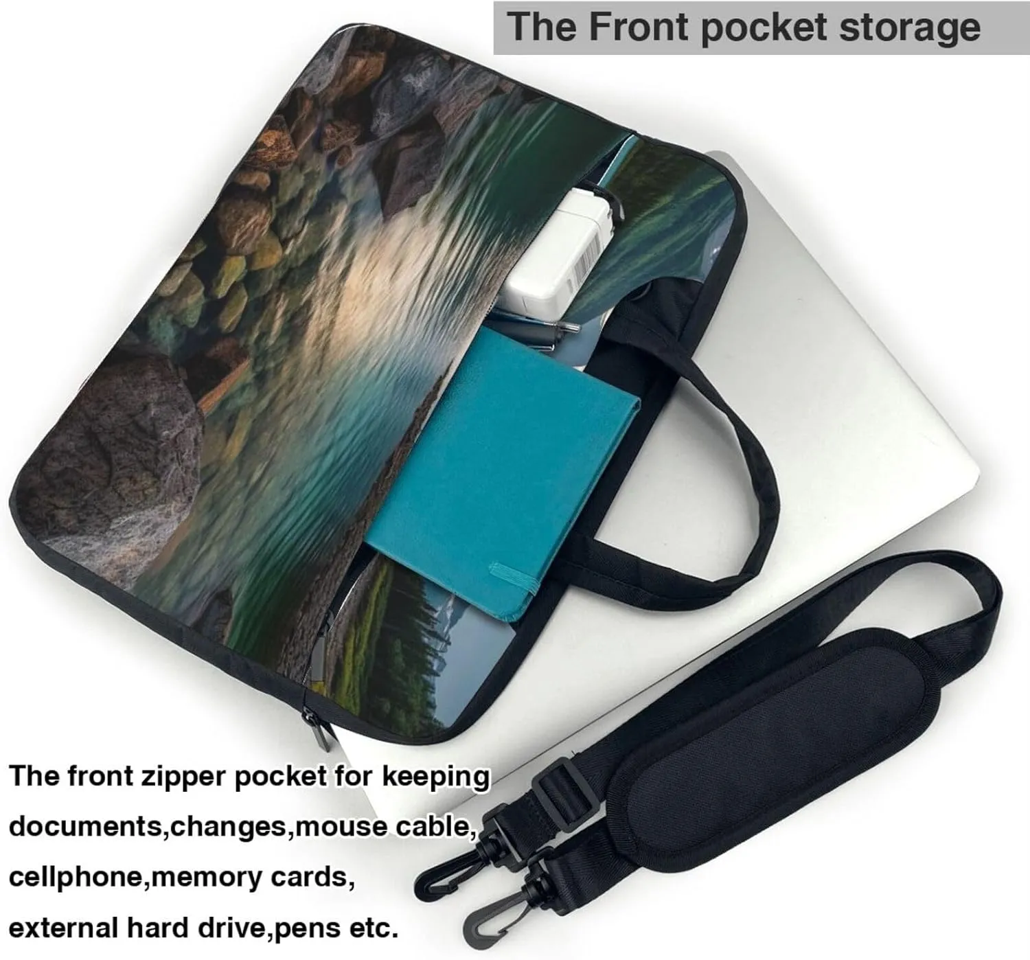 Laptop Sleeve Bag Shockproof Notebook Case Glacier National Park Computer Carrying Case with Shoulder Strap 15.6 inch
