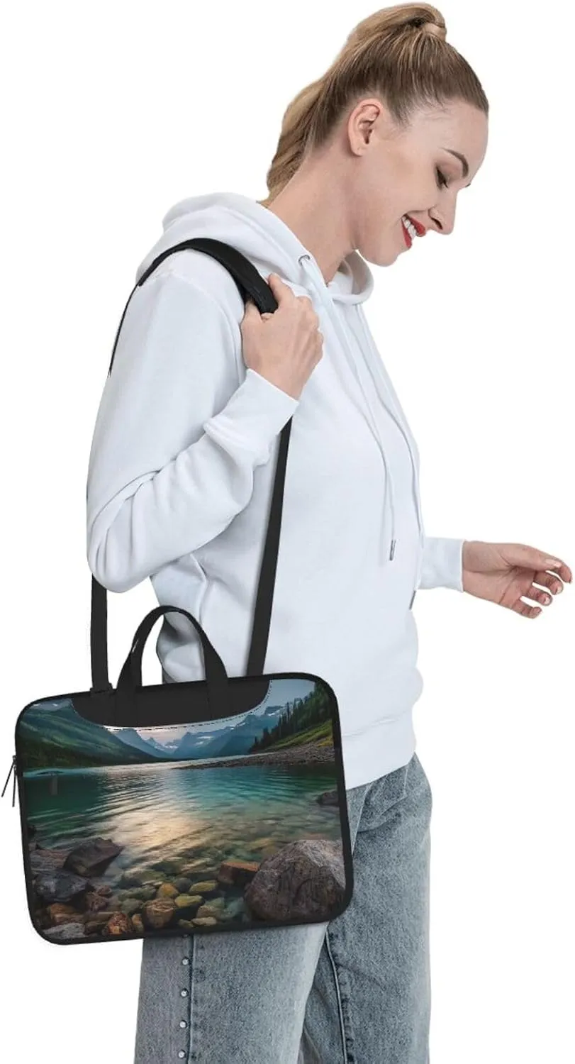 Laptop Sleeve Bag Shockproof Notebook Case Glacier National Park Computer Carrying Case with Shoulder Strap 15.6 inch